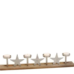 Adventsgesteck Sterne silberfarben