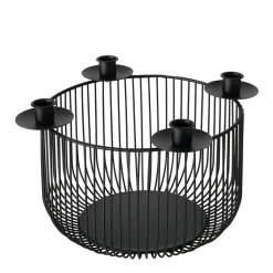 Adventsleuchter für Stabkerzen schwarz groß