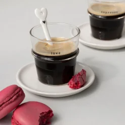 Bastion Collections Espresso Glas Love Schwarz