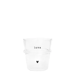 Bastion Collections Espresso Glas Love Schwarz