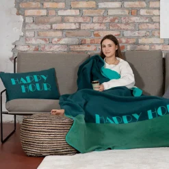 Colourful Nordic Kissenhülle Happy Hour türkis 40 x 60 cm