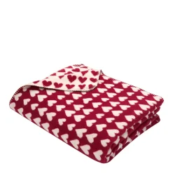 Colourful Nordic Wohndecke Herzen allover rot