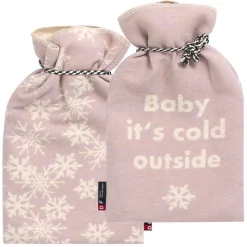 Colourful Nordic Wärmflasche Schneeflocken 2 Liter rosa