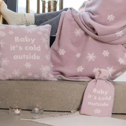 Colourful Nordic Wärmflasche Schneeflocken 2 Liter rosa