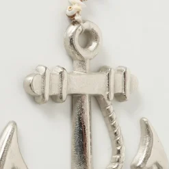 Dekoanhänger Anker mit Muscheln silberfarben groß