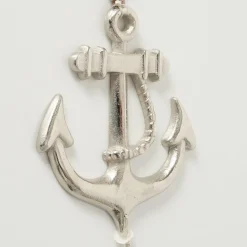 Dekoanhänger Anker mit Muscheln silberfarben groß