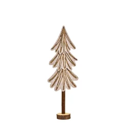 Dekoaufsteller Tanne 38 cm beige