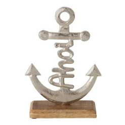 Dekofigur Anker Ahoi silberfarben