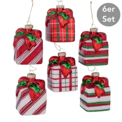 Dekohänger Geschenk 6er-Set rot