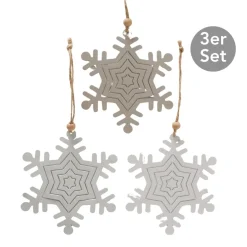 Dekohänger Schneeflocken 3er-Set