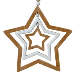 Dekohänger Stern naturfarben-weiß