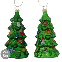 Dekohänger Tannenbaum Magnus 2er-Set grün
