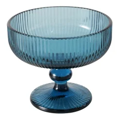 Dekoschale blau gerillt