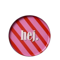Dekotablett Hej Pink 13 cm