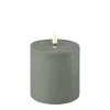 DELUXE LED Stumpenkerze Salbei Grün 10 x 10 cm