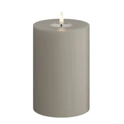 DELUXE LED Stumpenkerze Sandfarben 10 x 15 cm