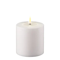 DELUXE LED Stumpenkerze Weiß 10 x 10 cm Outdoor