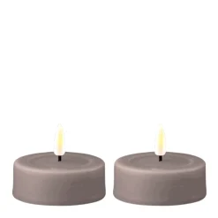DELUXE LED Teelicht Grau 2er-Set Groß