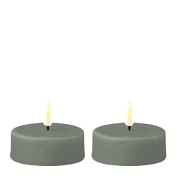DELUXE LED Teelicht Salbei Grün 2er-Set Groß