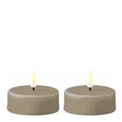 DELUXE LED Teelicht Sandfarben 2er-Set Groß