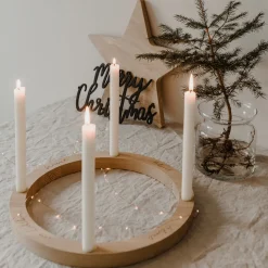 Eulenschnitt Adventskranz aus Eiche