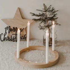 Eulenschnitt Adventskranz aus Eiche