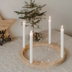 Eulenschnitt Adventskranz aus Eiche