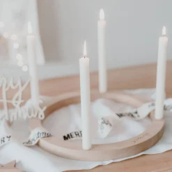 Eulenschnitt Adventskranz aus Eiche