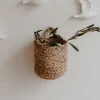 Eulenschnitt Aufbewahrungskorb aus Jute klein