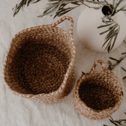 Eulenschnitt Aufbewahrungskorb aus Jute klein
