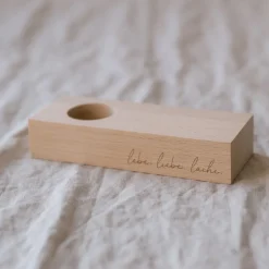 Eulenschnitt Eierbecher Lebe Liebe Lache