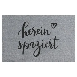 Eulenschnitt Fußmatte Hereinspaziert grau