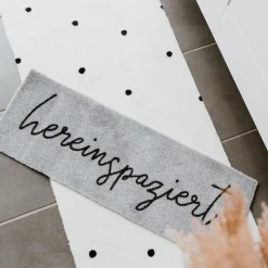 Eulenschnitt Fußmatte Hereinspaziert grau klein