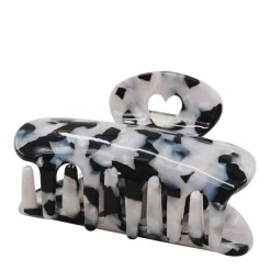 Eulenschnitt Haarspange groß Herz schwarz-weiß