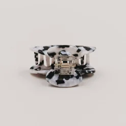 Eulenschnitt Haarspange groß Herz schwarz-weiß