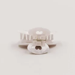 Eulenschnitt Haarspange groß Herz weiß