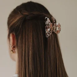 Eulenschnitt Haarspange groß Herz Almond