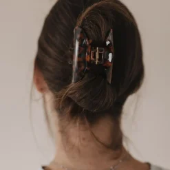 Eulenschnitt Haarspange groß Herz Amber