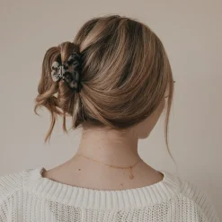 Eulenschnitt Haarspange groß Herz braun