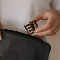 Eulenschnitt Haarspange klein Herz Amber