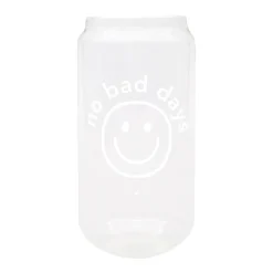 Eulenschnitt hohes Trinkglas No Bad Days weiß