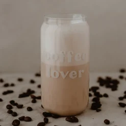 Eulenschnitt hohes Trinkglas Coffee Lover weiß