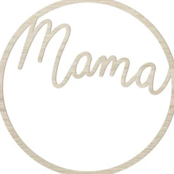 Eulenschnitt Holzkranz Mama naturfarben