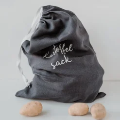 Eulenschnitt Kartoffelsack aus Leinen dunkelgrau