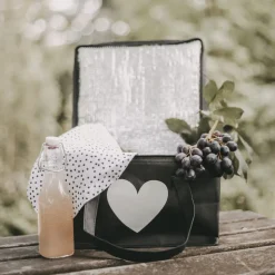 Eulenschnitt Kühltasche schwarz Herz