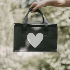 Eulenschnitt Kühltasche schwarz Herz