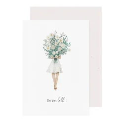 Eulenschnitt Klappkarte Blumenmädchen