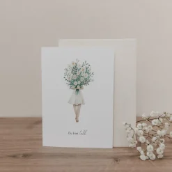 Eulenschnitt Klappkarte Blumenmädchen
