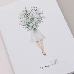 Eulenschnitt Klappkarte Blumenmädchen
