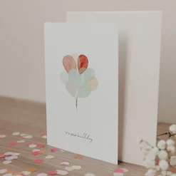 Eulenschnitt Klappkarte Luftballons